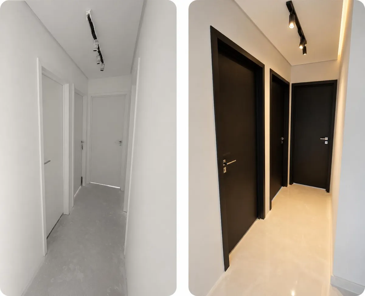 Pintura de portas (antes e depois) - LitColor, Litoral Norte Gaúcho