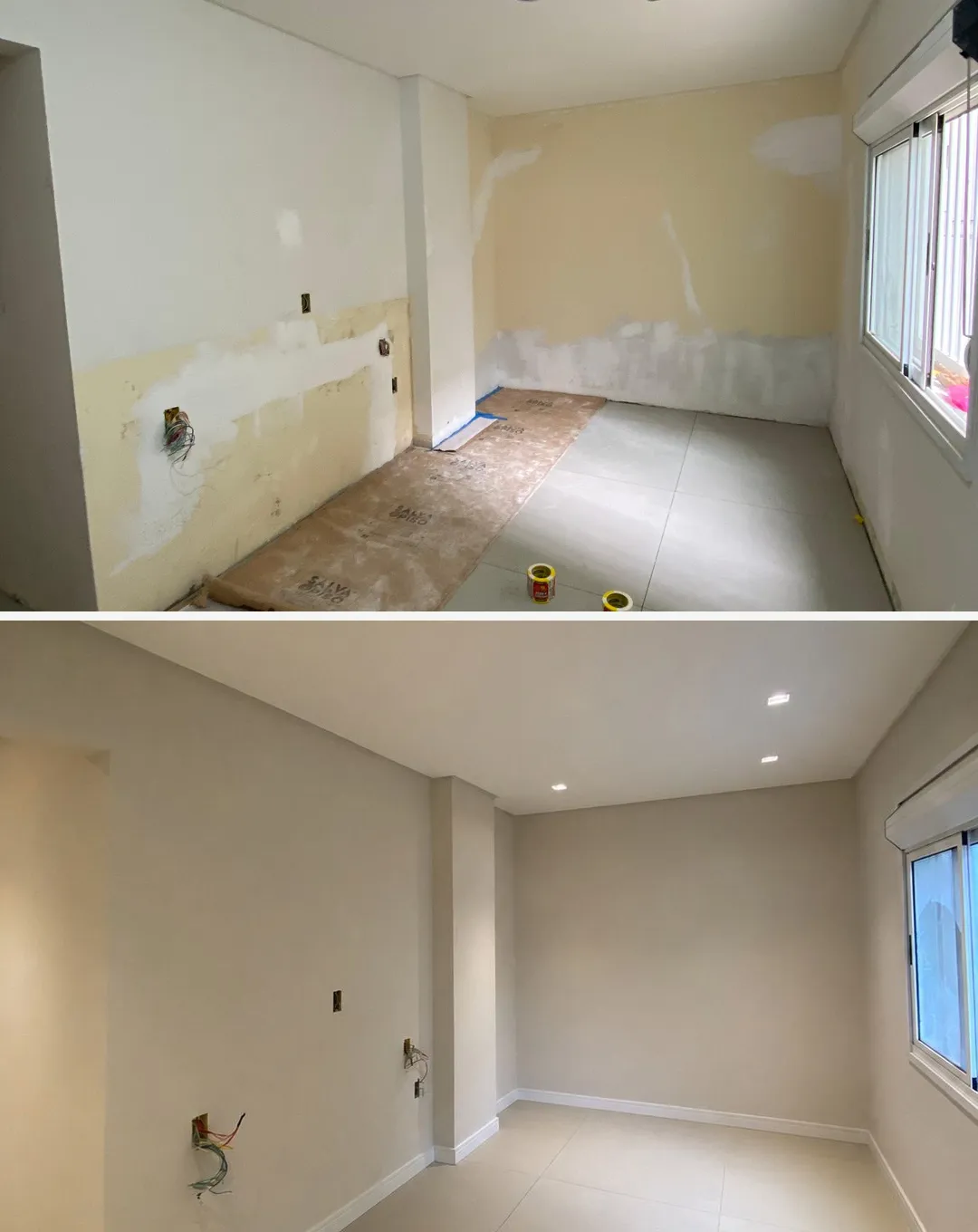 Reparo de paredes e pintura (antes e depois) - LitColor, Litoral Norte Gaúcho
